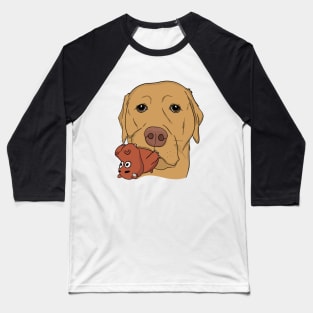 Playful Yellow Lab Baseball T-Shirt